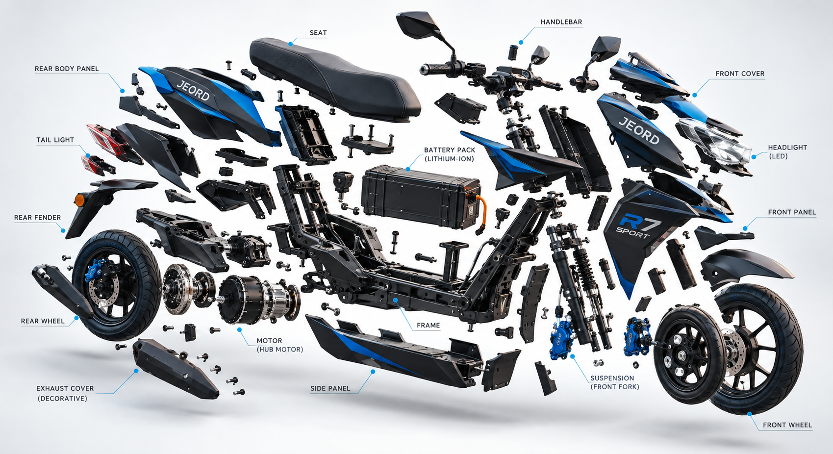 JEORD Electric Battery Core & Chassis Schematic